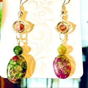 Natural ruby zoisite earrings